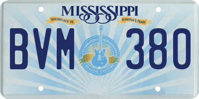 MS license plate BVM380