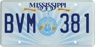 MS license plate BVM381