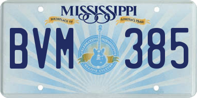 MS license plate BVM385