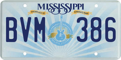 MS license plate BVM386