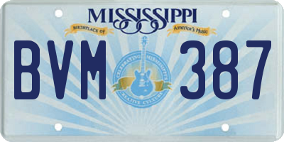 MS license plate BVM387