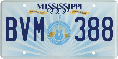 MS license plate BVM388