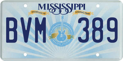 MS license plate BVM389