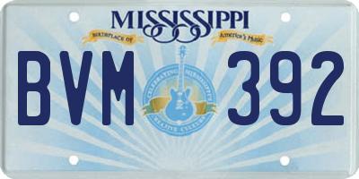 MS license plate BVM392