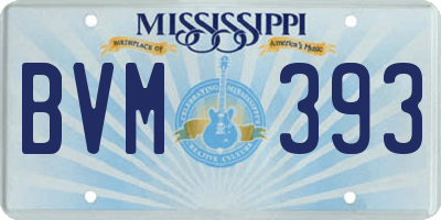 MS license plate BVM393