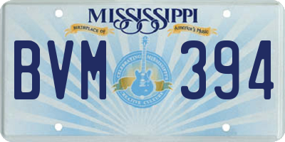 MS license plate BVM394