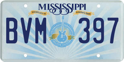 MS license plate BVM397