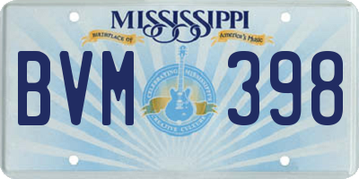 MS license plate BVM398