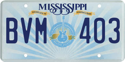 MS license plate BVM403
