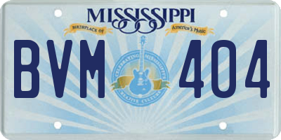 MS license plate BVM404