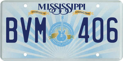 MS license plate BVM406