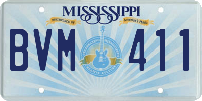 MS license plate BVM411