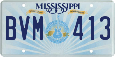 MS license plate BVM413