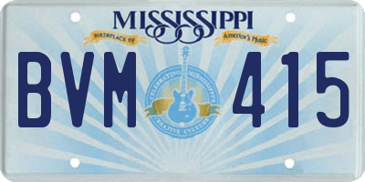 MS license plate BVM415