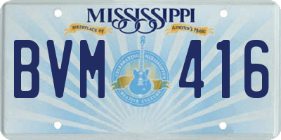 MS license plate BVM416