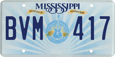 MS license plate BVM417