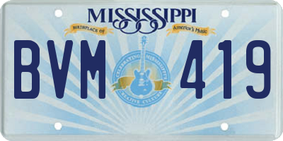MS license plate BVM419