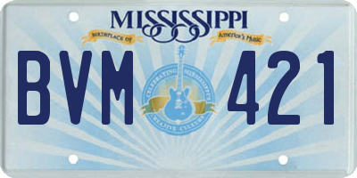 MS license plate BVM421