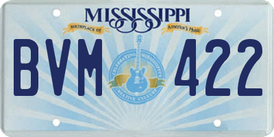 MS license plate BVM422