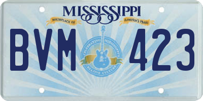 MS license plate BVM423