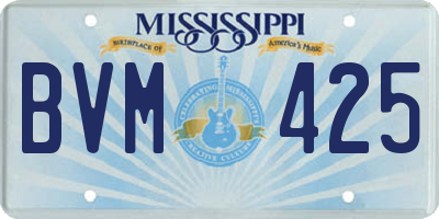 MS license plate BVM425