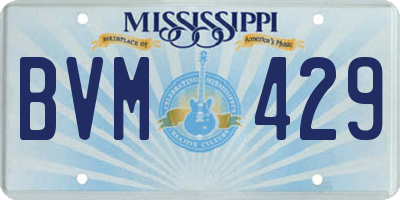 MS license plate BVM429