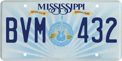MS license plate BVM432