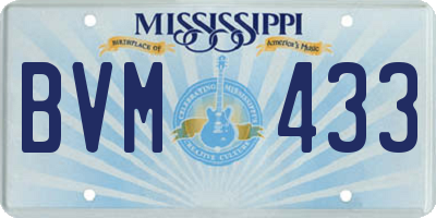 MS license plate BVM433