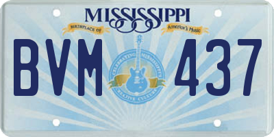MS license plate BVM437