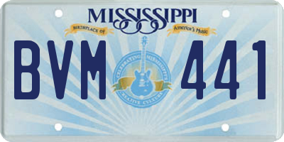 MS license plate BVM441