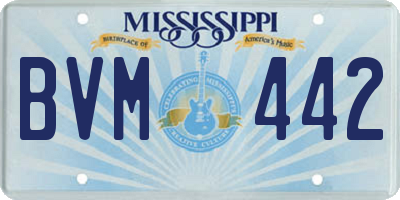 MS license plate BVM442