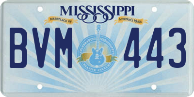 MS license plate BVM443