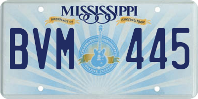 MS license plate BVM445