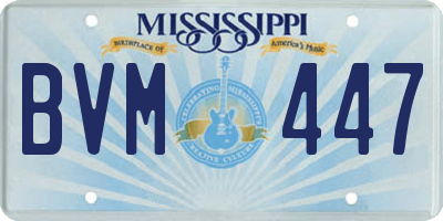 MS license plate BVM447