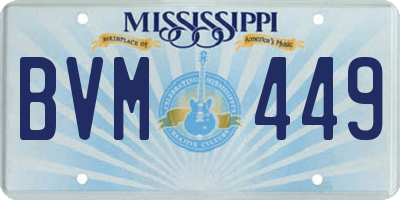 MS license plate BVM449