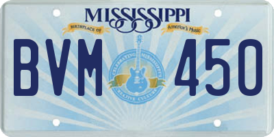MS license plate BVM450