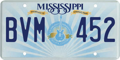 MS license plate BVM452