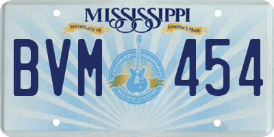 MS license plate BVM454