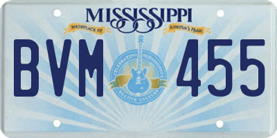 MS license plate BVM455