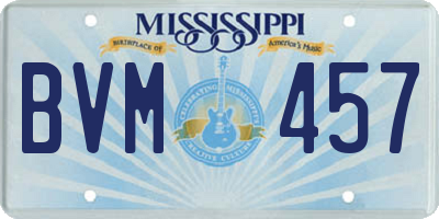MS license plate BVM457