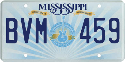 MS license plate BVM459