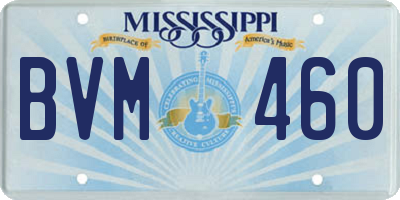 MS license plate BVM460