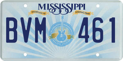 MS license plate BVM461