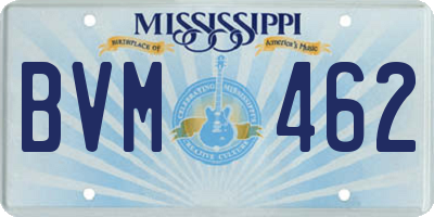 MS license plate BVM462