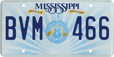 MS license plate BVM466