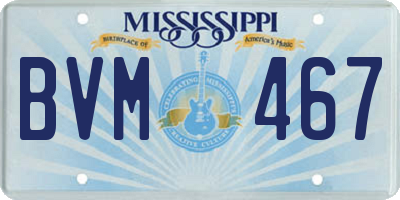 MS license plate BVM467
