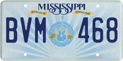 MS license plate BVM468