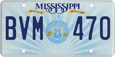 MS license plate BVM470