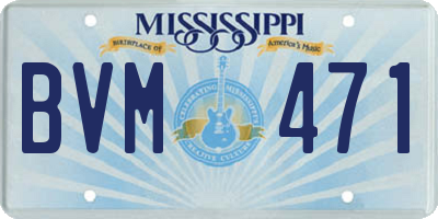 MS license plate BVM471