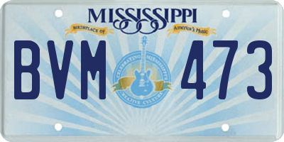 MS license plate BVM473